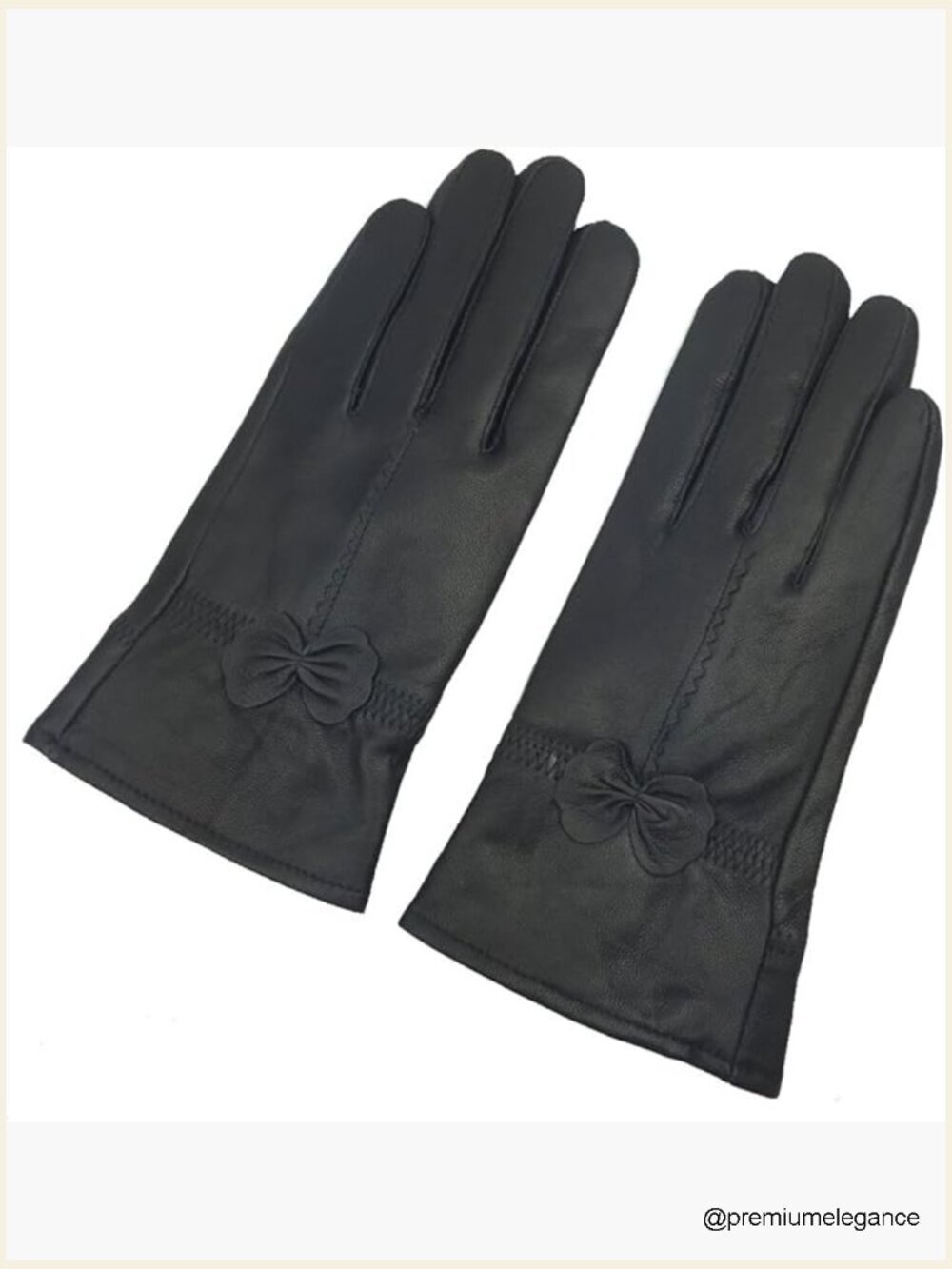 Women Winter Warm Lambskin Driving Leather Gloves
